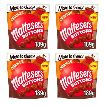 몰티져스 버튼 몰티져스 초콜렛 버튼 오렌지 189g x4개 Maltesers Chocolate