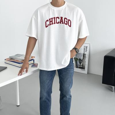 남자오버핏반팔티 데일트 시카고 남자 오버핏 레터링 프린팅 여름 반팔 티셔츠