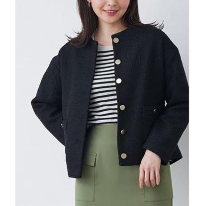 트위드자켓 직접 우편 세금 일본 구매 에이전트 여성 의류 23 봄 골든 버튼 트위드 재킷 2 색